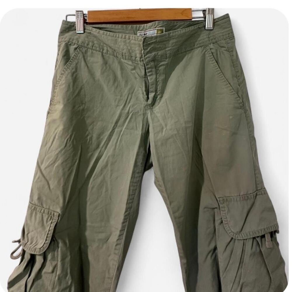 Old Navy Y2K Low Rise Hip Hugger Baggy Adjustable Cargo Pants In Army Green - Picture 6 of 11